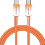 DUX DUCIS WLCM Series szövetbevonatú töltő- és adat Kábel - USB-C - USB-C - 1 m - narancssárga