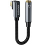 ESSAGER audio Redukció - 3,5 mm jack - Lightning - fekete