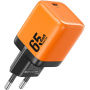 WEKOME WU-09 GaN gyorstöltő adapter USB-C porttal - 65W - narancssárga