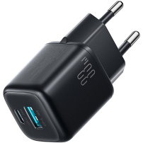 JOYROOM JR-TG7 gyorstöltő adapter USB-C / USB-A portokkal - 33W - fekete