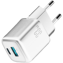 JOYROOM JR-TG7 gyorstöltő adapter USB-C / USB-A portokkal - 33W - fehér