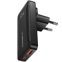 ESSAGER ES-CD48 GaN ultravékony gyorstöltő adapter USB-C / USB-A portokkal - 65W - fekete