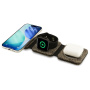 Guess 4G 3 az 1-ben összehajtható vezeték nélküli MagSafe töltő iPhone / Apple Watch / AirPods készülékekhez - 15W - barna