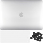 ENKAY 3 az 1-ben fényes tok ultra vékony EU billentyűzet tokkal és portvédő dugókkal MacBook Neo (A3404) készülékhez - átlátszó