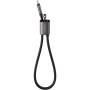 USAMS SJ784 2 az 1-ben szilikon töltő- és adat Kábel és pánt - USB-C - USB-C - 30 cm - fekete