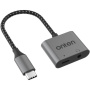 ONTEN OTN-288 2 az 1-ben audio és töltő redukció - 3,5 mm jack / USB-C - USB-C - szürke