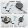 xDfind fém virágos pánt Apple Watch 42mm / 41mm / 40mm / 38mm - ezüst