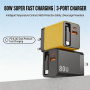 Adapter készlet USB-C / USB-A portokkal és kihúzható USB-C kábellel - 80W - sárga