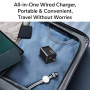 Adapter szett USB-C / USB-A portokkal és kihúzható USB-C kábellel - 120W - sárga