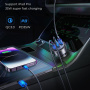 JOYROOM CCN19 autós töltő 2x USB-C / USB-A porttal - 65W - sötétszürke