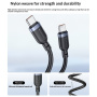 Yesido CA205 spirál töltő- és adatkábel - USB-C - USB-C - 1,2 m - fekete