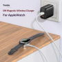 Yesido DS36 mágneses töltőkábel - USB-C - mágneses korong Apple Watch-hoz - 1 m - fehér