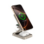 JJT-C42 3 az 1-ben összecsukható mágneses Vezeték nélküli Állvány iPhone / Apple Watch / AirPods készülékekhez - 15W - titánszürke