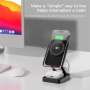 JJT-C42 3in1 összecsukható mágneses vezeték nélküli állvány iPhone / Apple Watch / AirPods készülékekhez - 15W - fekete