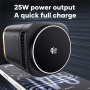 JJT-C53 Qi2 4v1 mágneses vezeték nélküli állvány lámpával és USB-C kábellel iPhone / Apple Watch / AirPods készülékekhez - 30W - fekete