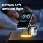 JJT-C53 Qi2 4v1 mágneses vezeték nélküli állvány lámpával és USB-C kábellel iPhone / Apple Watch / AirPods készülékekhez - 30W - fekete