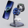 B-36 Qi2 3 az 1-ben mágneses vezeték nélküli állvány iPhone / Apple Watch / AirPods készülékekhez - 25W - fekete