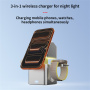 3 az 1-ben Qi2 mágneses vezeték nélküli állvány kihúzható lámpával iPhone / Apple Watch / AirPods készülékekhez - 25W - szürke