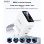 Yesido YC114 GaN gyorstöltő töltő adapter kijelzővel és 2x USB-C / USB-A porttal - 140W - fehér