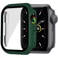Matt védő tok edzett üveggel - Apple Watch 41mm - olívazöld