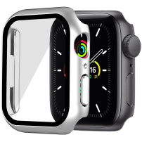 Matt védő tok edzett üveggel - Apple Watch 41mm - ezüst