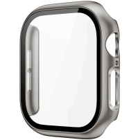 Fém tok edzett üveggel Apple Watch 42mm-hez (Series 10 / 11) - természetes titán