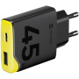Tactical Minimi GaN gyorstöltő töltő adapter USB-C / USB-A portokkal - 45W - fekete