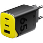 Tactical Minimi GaN gyorstöltő töltő adapter 2x USB-C / USB-A porttal - 65W - fekete