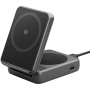 Spigen Essential 2in1 összehajtható mágneses vezeték nélküli állvány iPhone / AirPods-hoz - 25W - sötétszürke