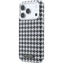 Karl Lagerfeld Houndstooth Resin Plate tok MagSafe-fel iPhone 17 Pro-hoz - fekete-fehér