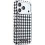 Karl Lagerfeld Houndstooth Resin Plate tok MagSafe-fel iPhone 17 Pro-hoz - fekete-fehér