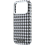 Karl Lagerfeld Houndstooth Resin Plate tok MagSafe-fel iPhone 17 Pro-hoz - fekete-fehér