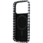 Karl Lagerfeld Houndstooth Resin Plate tok MagSafe-fel iPhone 17 Pro-hoz - fekete-fehér