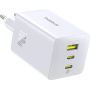 Baseus EnerFill FE11 GaN gyorstöltő töltő adapter 2x USB-C / USB-A portokkal - 100W - fehér