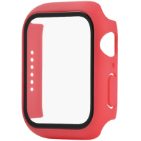 Védő borító edzett üveggel - Apple Watch 40mm - piros