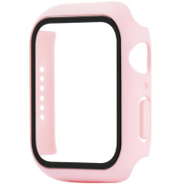 Védő borító edzett üveggel - Apple Watch 44mm - világos rózsaszín