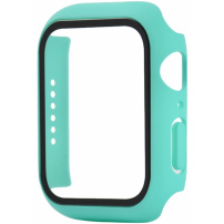 Matt behajtható tok edzett üveggel Apple Watch 45mm - türkizkék