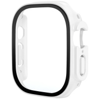 Matt behajtható tok edzett üveggel Apple Watch Ultra 49mm számára - fehér
