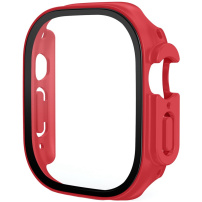 Matt Behajtható tok edzett üveggel Apple Watch Ultra 49mm - piros
