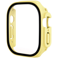Matt behajtható tok edzett üveggel Apple Watch Ultra 49mm számára - sárga