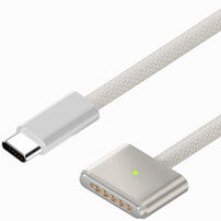 D038 szövetbevonatú töltőkábel - USB-C - MagSafe 3 MacBookhoz - 2 m - bézs