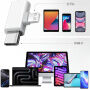 3 az 1-ben redukció kártyaolvasóval - slot SD / TF kártyához - USB-A - USB-C / Lightning - fehér