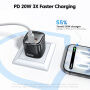 Toocki TC2220 GaN mini gyorstöltő töltő adapter USB-C / USB-A portokkal - 20W - fekete