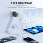 Toocki TC53402 GaN gyorstöltő töltő adapter 2x USB-C / 2x USB-A portokkal - 40W - fekete
