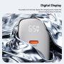 ESSAGER ES-CD64 GaN gyorstöltő töltő adapter kijelzővel és 2x USB-C / USB-A porttal - 65W - fekete