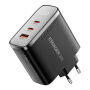 ESSAGER ES-CD56 GaN gyorstöltő töltő adapter kijelzővel és 2x USB-C / USB-A portokkal - 100W - fekete