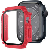 Tartós Armor tok edzett üveggel - Apple Watch 41mm - piros