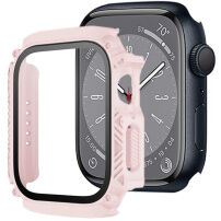 Tartós Armor tok edzett üveggel - Apple Watch 45mm - rózsaszín