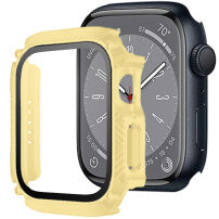 Tartós Armor tok edzett üveggel - Apple Watch 45mm - sárga