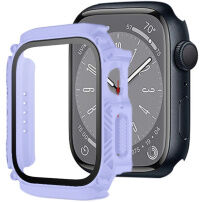 Tartós Armor tok edzett üveggel - Apple Watch 45mm - lila